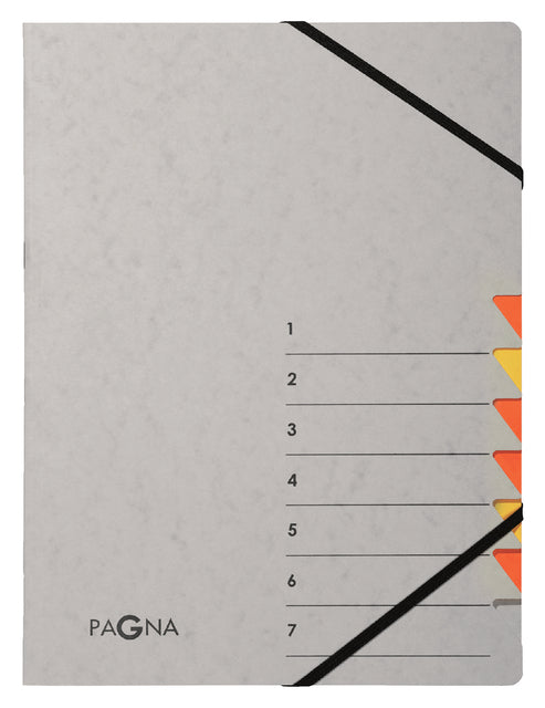 Sorteermap Pagna Easy A4 7tabs geel oranje