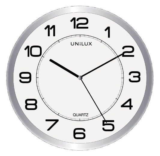Wandklok Unilux Attraction dia 22cm lichtgrijs/wit