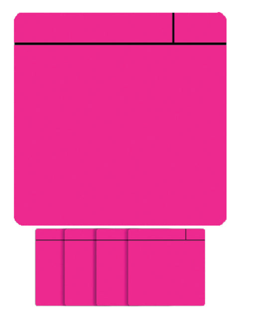 Magneet scrum 75x75mm roze 5 stuks