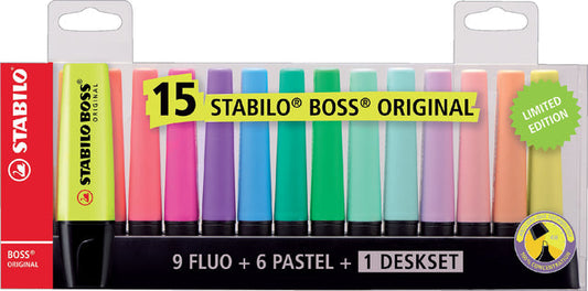 Markeerstift STABILO BOSS bureauset 70/15 15st ass