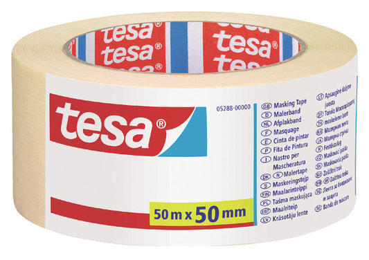 Afplaktape tesa Economy 50mmx50m creme