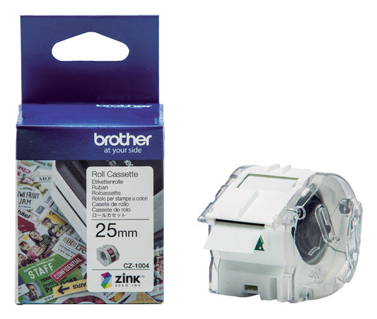 Etiket Brother CZ1004 multifunctioneel 25mm 5m wit