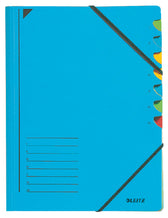 Sorteermap Leitz 7vaks karton blauw