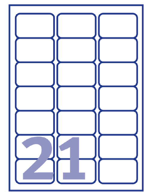 Etiket Avery L7060-20 63.5x38.1mm wit 420stuks