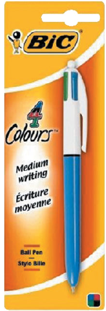 Balpen Bic 4kleuren M lichtblauw