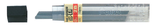Potloodstift Pentel 2B 0.5mm 12st zwart