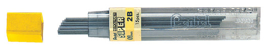 Potloodstift Pentel 2B 0.9mm 12st zwart
