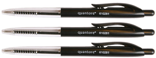 Balpen Quantore drukknop zwart