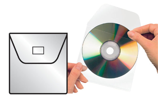 Cd/dvd Hoes Djois 127x127mm klep zelfkl tr 100st