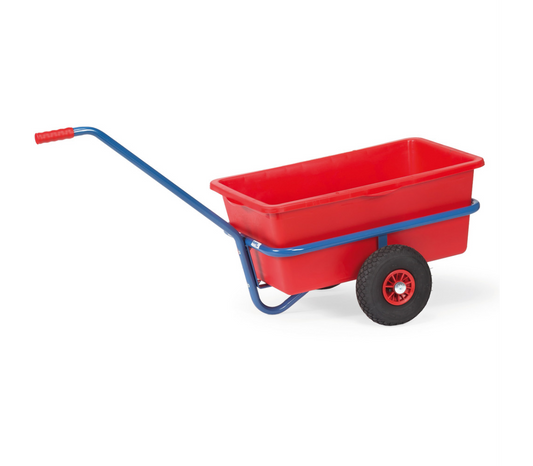 Handtrekwagen 4101L - lucht wielen - met rode kunststof bak 90 liter