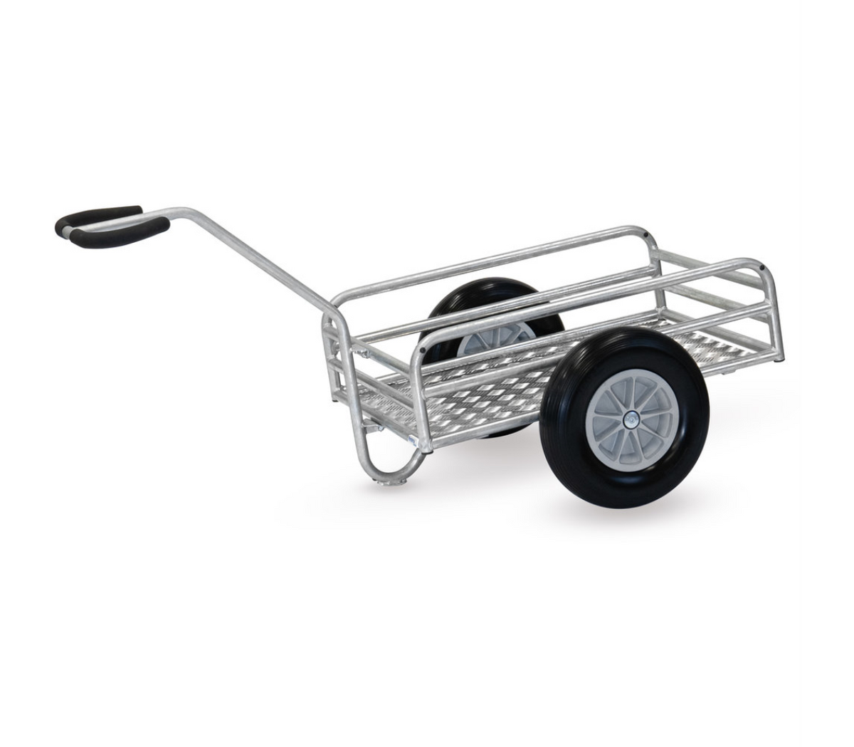 Outdoor handtrekwagen 6104P - PU-wielen - met aluminium kwintetplaat platform 845 x 545 mm